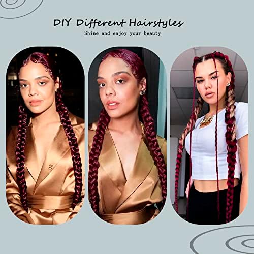 2 Pack Long DIY Braided Ponytail Extension Rave Hair Extensions for Women - Image 6