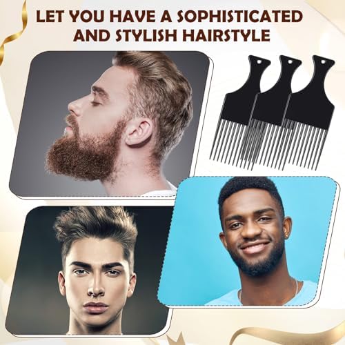 Zhehao 120 Pcs Hair Pick Bulk Afro Pick Comb Wide Tooth, Black - Image 3