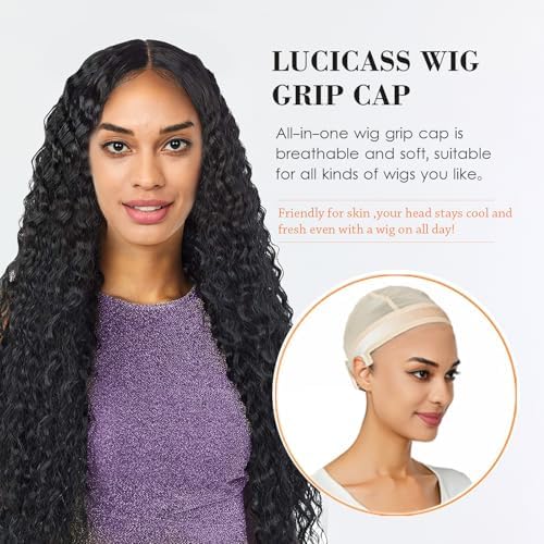 Wig Cap Wig Grip Cap for Women Wig Grip Band for Keeping Wigs Lace Front in Place Non-Slip Wig Cap with Built-in Adjustable Velvet Grip Band Make Your Wig Be Glueless (Nude) - Image 4