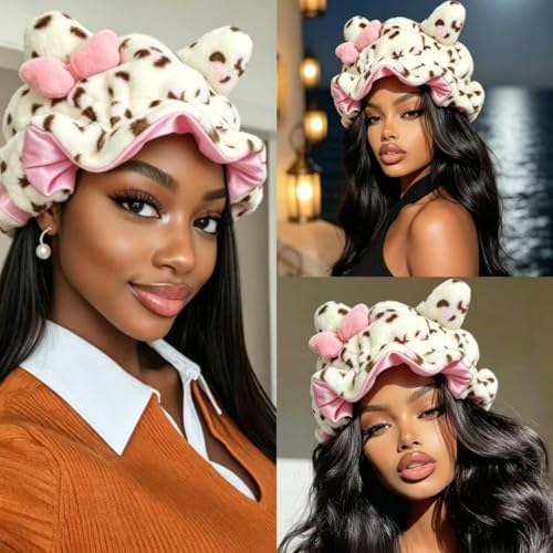 Satin Lined Sleep Bonnet for Women, Teddy Plush Hair Bonnet, Silk Wrap for Curly & Braided Hair, Anti-Frizz Night Cap - Image 5