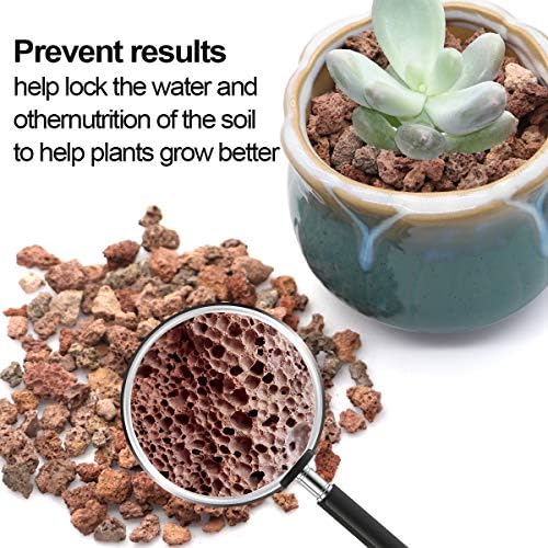 TOYPOPOR Red Lava Accent Rocks Outdoor Decorative Stones for Craft Projects, Vase Fillers, Succulents, Cactus Pots, Terrarium Plants 2.2LB - Image 4