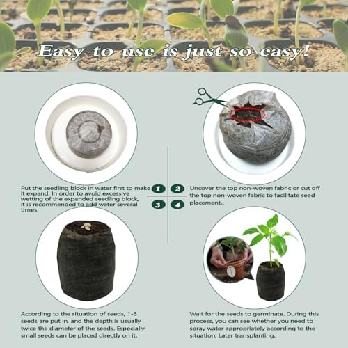 150 Pcs 30mm Peat Pellets for Seed Starting and Sowing, Compressed Seed Starter Pods for Garden Planting of Herbs, Flowers, and Vegetables - Image 3