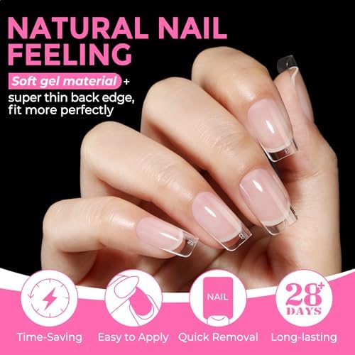 UNA GELLA Short Square X-Soft Gel Nail Tips 216pcs - Image 4