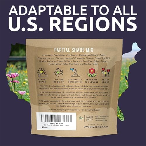 Wildflower Seeds Partial Shade Mix - 1 Ounce Over 7,000 Open Pollinated Annual and Perennial Seeds - Image 7
