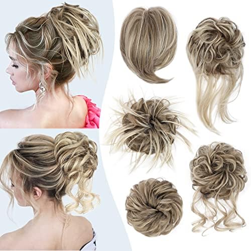 HMD 5 Pieces Messy Hair Bun Hairpiece Tousled Updo for Women by HMD