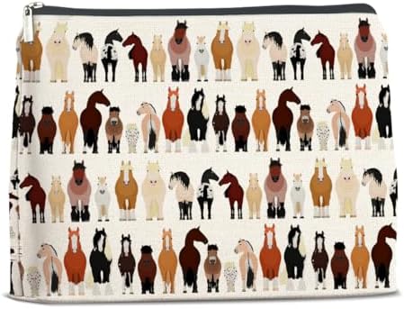 LyoGao Horses Gifts Makeup Bag, Horses Gifts for Animal Lovers Teen Girl Horse Stuff Cosmetic Bag by LyoGao