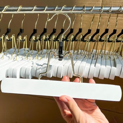 Hair Extension Hanger 4PCS Wooden Storage Holder for Hairpieces Pants Hanger for Clothes Pants Carrier Wig Holder with Double Anti-Slip Stickers - Image 2
