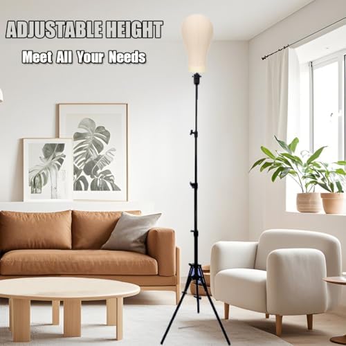 SZCY LLC Mannequin Head Stand, Adjustable Foldable Wig Stand Tripod, Reinforced Metal Mannequin Head Tripod Stand for Cosmetology Hairdressing Training(No Mannequin Head Included!) - Image 2