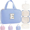 TOPEAST Teen Girl Gifts Trendy Stuff - Birthday Gifts for 7 8 9 10 11 12 13 14 15 16 17 18 Year Old Teen Girls, Hanging Toiletry Bag Initial Makeup Bag - Letter E, Blue by TOPEAST
