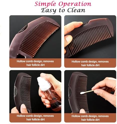 Dandruff Comb with Self-Cleaning Hollow Teeth & Massage Handle Scalp Detox - Image 5