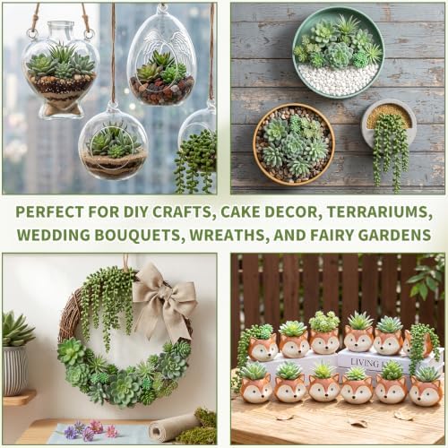 Artificial Succulents 12 Pcs Mini Fake Plants Faux Hanging Unpotted - Image 6