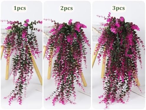 RECUTMS Fake Monkey Plants Hanging Eucalyptus Vines Fake Vines Outdoor 3Pcs - Image 3