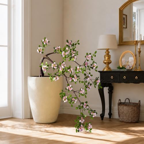3ft Front Door Plants Large Artificial Bonsai Tree Outdoor Artificial Plants for Front Porch Flowering Artificial Potted Plants (Pink) - Image 4