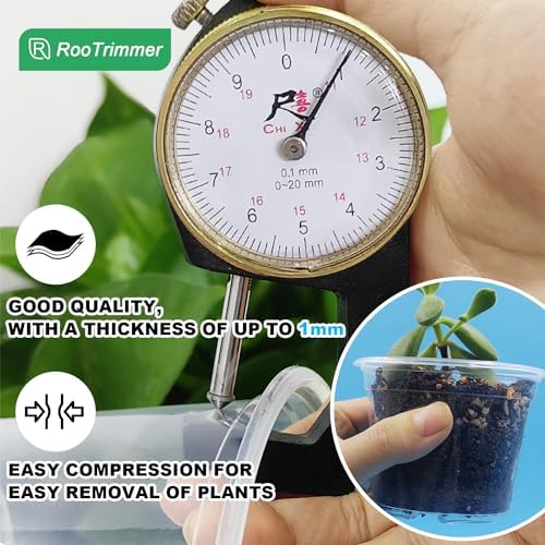 RooTrimmer Clear Seedling pots 100-Pack 3.2 Inches Round for Seeds Starter Pots, Seeds Germination Transparent Clean Pots with Drainage Holes(100 Pcs, 3.14Inch) - Image 4
