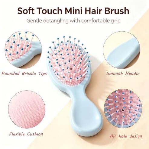12 pcs Mini Hair Brush,Travel Detangling Brush - Image 3
