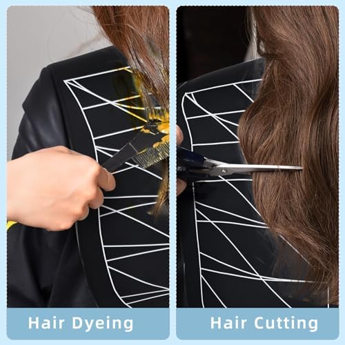 Professional Hair Cutting Cape with Geometric Grid Pattern, Longer Silicone Waterproof Cutting Mat,Neck Guide - Image 6