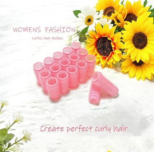 ZMD 18Pcs Self Grip Small Hair Rollers Curlers, Plastic Rollers Heatless Curlers Salon Dressing Curler DIY Curly Hair Hairstyle Roller for Women Girls Short Thin Fine Hair (0.8 x 2.4 Inch) - Image 6