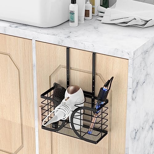 Hair Dryer Holder 3in1 Hair Tool Organizer/Wall Mounted,Cabinet Door or Desk-based Blow Dryer Holder/Height-adjustable Curling Iron Holder/Bathroom Cabinet Organizer for Flat Irons - Image 6