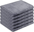 JML Large Microfiber Bath Towels Set of 6, 30" x 60", Grey Floral, by JML