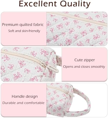 RSRSLEII Quilted Hair Tools Travel Bag with Bow Pattern, Portable&Foldable - Image 4