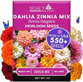 NatureZ Edge Zinnia Seeds for 2026 Planting Outdoors, Over 550 Flower Seeds, 4g, Non GMO Made in USA, Bulk Semillas De Flores para Sembrar, Dahlia Mix, Easy to Grow Zinnia Seed Mix by NatureZEdge