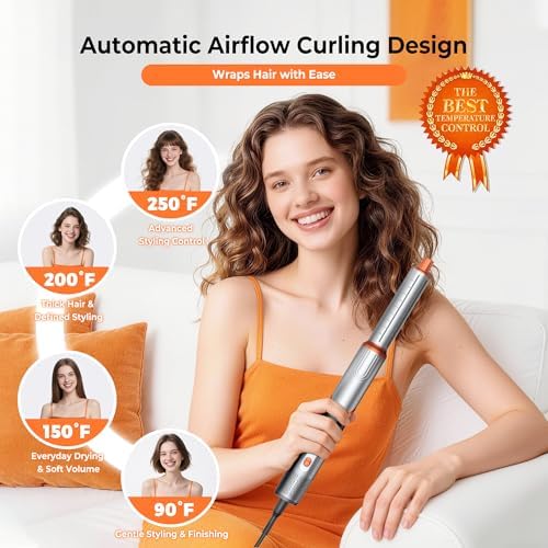 90 Degree Rotating Air Styler, 5 in 1 Hot Air Comb Set, Silver - Image 5
