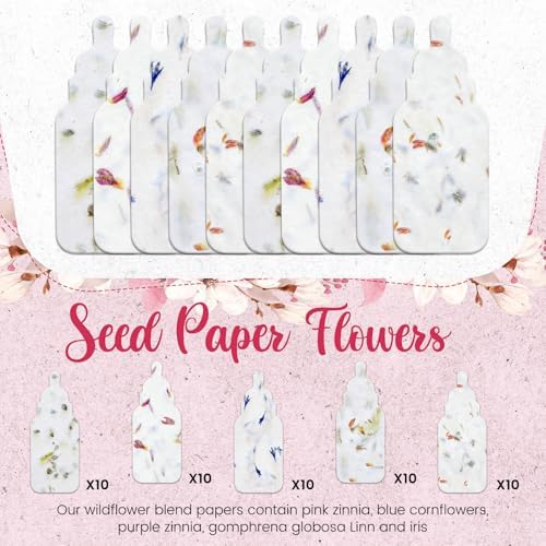 Dunzoom 50 Pcs Plantable Seed Paper Tags Wildflower,Bottle - Image 2