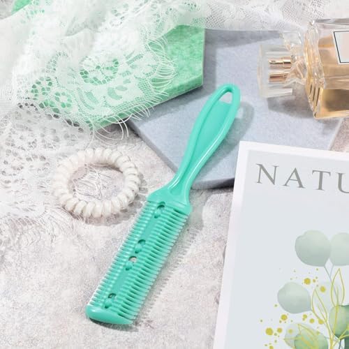Maitys 3 Pcs Razor Combs for Hair Cutting with 10 Blades, Green - Image 6