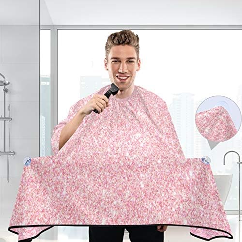 Blueangle Pink Glitter Texture Barber Cape Waterproof Salon Hairdresser Cape with Adjustable Snap Closure, Perfect for for Men Salon and Home Use - Image 6