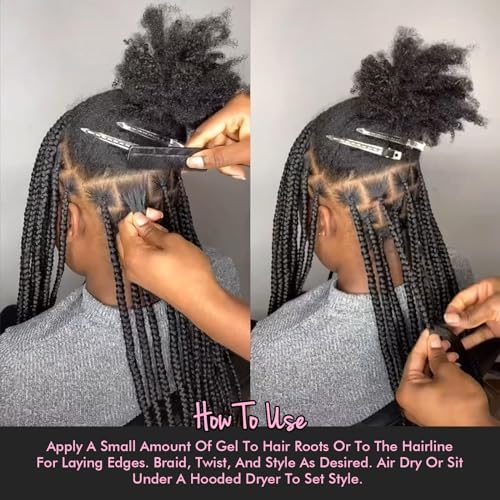 Edge Control Gel for Women Strong Hold Hair Braiding Gel Firm Hold, Hair Styling Wax Natural Edge Lock & Fixer for Women & Men Non-Greasy No Flaking (Edge Control Gel 4.2 Oz) - Image 4