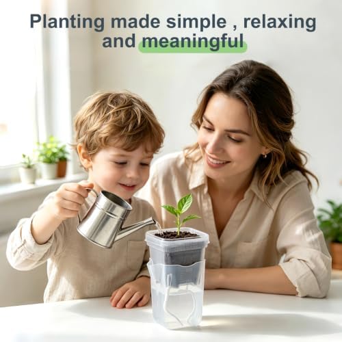 12 Pcs Clear Small Self Watering Pots for Indoor Plants - Image 2