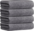 JML Microfiber Bath Towel Set, 27" x 55", 4 Pack, Grey by JML