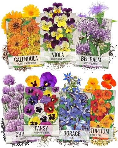 Seed Needs Edible Flower Seeds Variety Pack of 7 Wildflowers for Garnishing by SeedNeeds