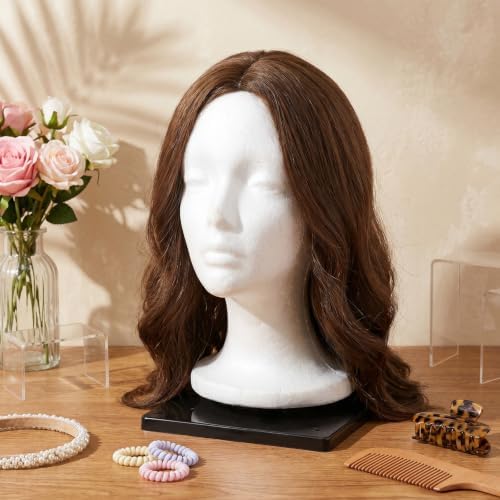 Foam Mannequin Wig Head Stands Hat Display Stand Non Topple Cosmetology Manikin Wig Head Styling Holder Base for Tabletop Display Style Model Salon for Cap Headdress Excluding Model - Image 4