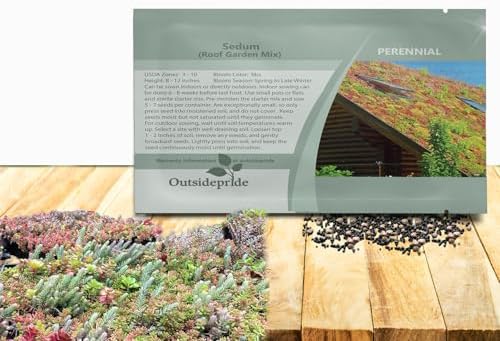 Outsidepride Roof Garden Sedum Seeds - 5000 Pcs Perennial Ground Cover Seeds for Planting, Cold-Hardy & Heat-Tolerant Succulent Plants, Ideal for Rock Gardens, Containers, and Xeriscaping by Outsidepride