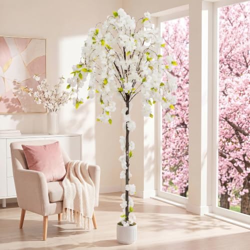 6FT Artificial Cherry Blossom Tree, Faux Sakura Tree for Indoor - Image 5