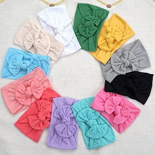 CÉLLOT Super Stretchy Knot Baby Girl Headbands with Hair Bows for Newborn - Image 4