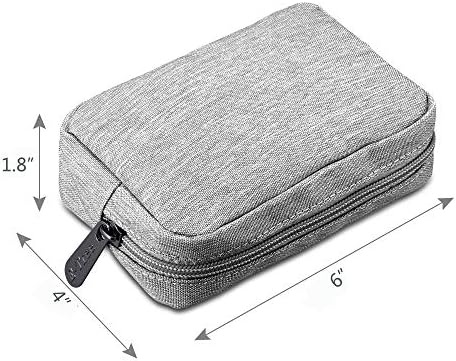 E-Tree Small Makeup Bag, Cosmetic Toiletry Skin Care Make up Little Items Pouch for Purse, Zipper Mini Tech Charger Cable Electronic Organizer Case, Travel Accessories for Women Men Teen, Grey - Image 2