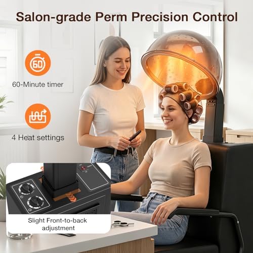 SyyBhb 2-in-1 Hooded Dryer Chair for Salon, 1000W Adjustable Downdraft Hood, 60-Minute Timer, Temperature Control - Image 3