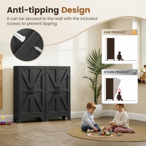 Yizosh 47"Black Metal Kitchen Storage Cabinet,Dining Pantry Storage Cabinet - Image 6