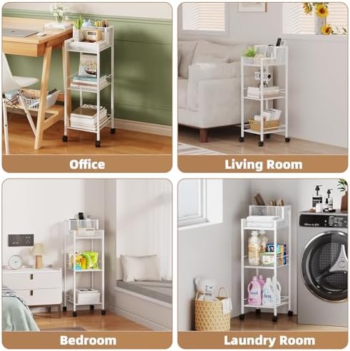 VITVITI Metal Hair Tool Organizer Shelf, Bathroom Storage Shelf Cart, White - Image 5