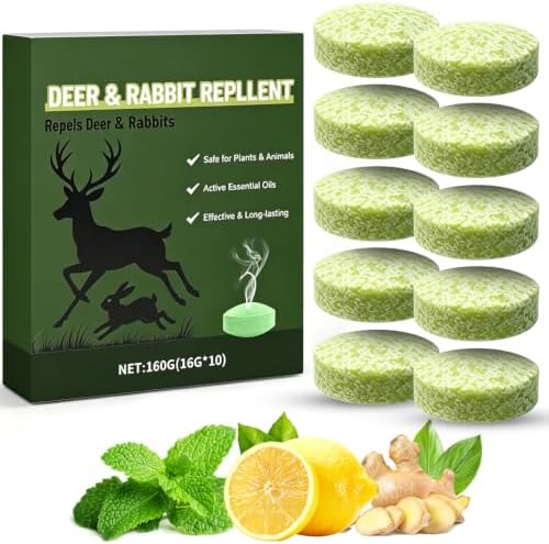 Deer Repellent 10 Balls, Rabbit Repellent Outdoor for Plants, Natural Deer Deterrent Keep Deer and Rabbit Out of Garden Yard, Powerful Deer Deterrent for Backyard Plant Tree Vegetable Flowers by Unknown