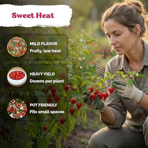 50 Biquinho, Sweety Drop Peppers Vegetable Seeds, Capsicum Chinense - Image 4