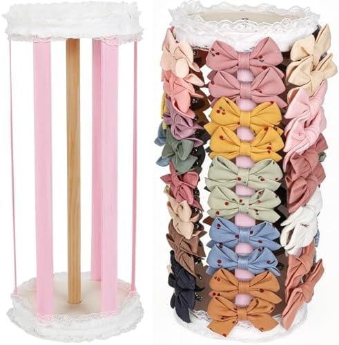 Hair Bow Organizer for Girls, 360° Display Bow Hair Clips Holder by iHansee