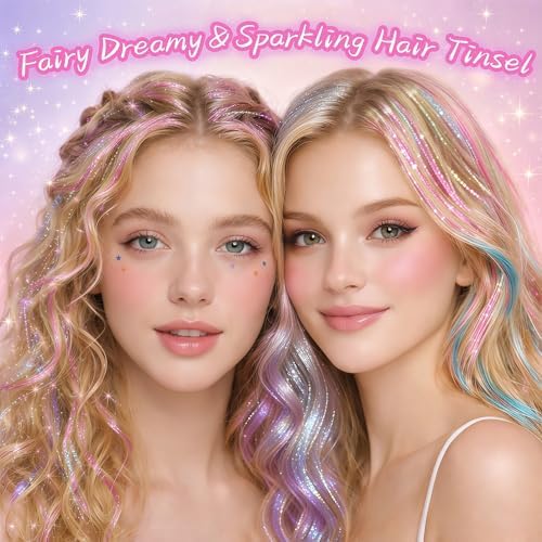 Hair Tinsel Clip in Purple Colorful Fairy Hair Tinsel Kit - Image 3