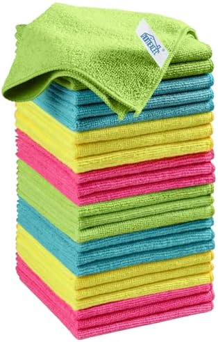 HOMEXCEL 24PK Microfiber Cleaning Cloth, Cleaning Rag for Home, 11.5x11.5in by HOMEXCEL