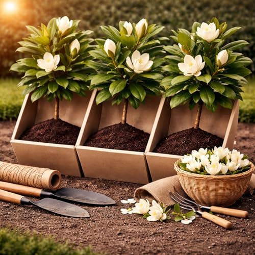 3 Sweetbay Magnolia Live Plants – Magnolia virginiana Fragrant Flowering Trees – Beautiful Creamy White Blooms – Hardy Ornamental Landscape Trees - Privacy Shade (3 Trees) by CZGrain