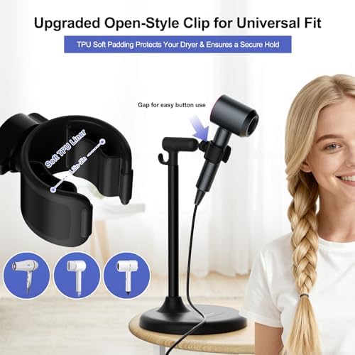 Heavy Duty Hair Dryer Stand, 360° Rotating, Adjustable Height - Image 3