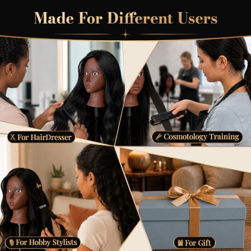 20" Human Hair Mannequin Head for Braiding, Styling & Cosmetology Training - Image 4