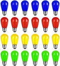 Visther 24-Pack S14 Colored LED Outdoor String Bulbs for Christmas, 1W，E26 by Visther